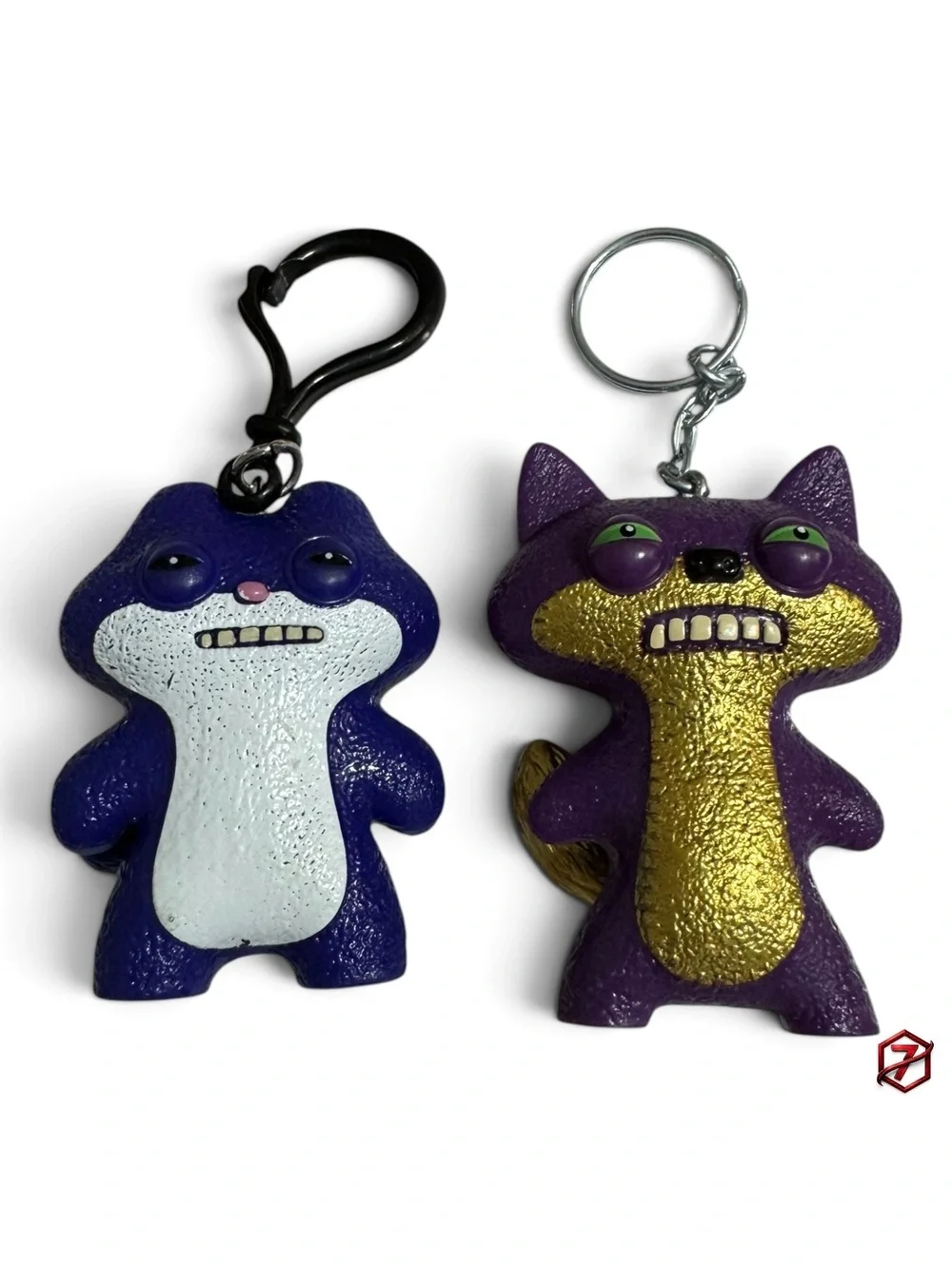 Fuggler Purple Fox & Blue Monster Keychain Lot of 4 Collectible Figures